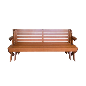 Foto do banco que vira mesa de diversos ângulos